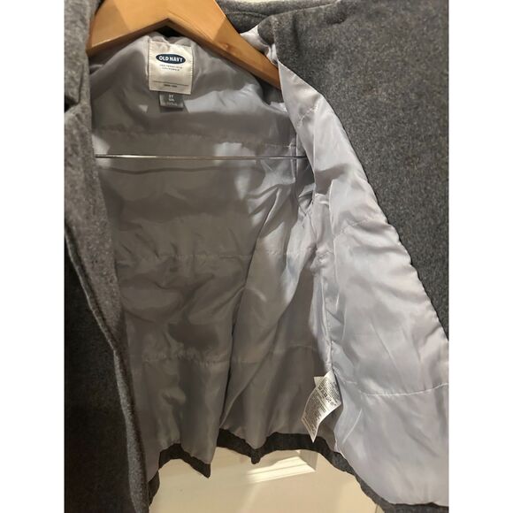 Old Navy Girl Grey Pea Coat Button Down Style & Thick - Size 3T - Picture 2 of 12